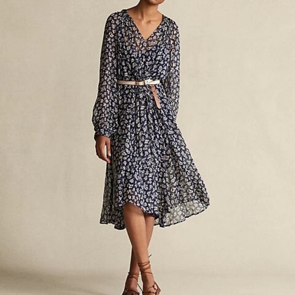 NWT RALPH LAUREN Women’s Floral Print Long Sleeve Dress s6